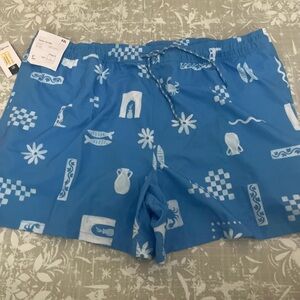 Target Blue and White Swim Trunks